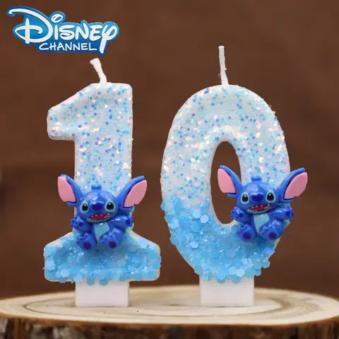 Disney Stitch Birthday Number Candle Cake Topper Colour Changing Creative Stich Digital Candles Boys Birthday Party Decorations
