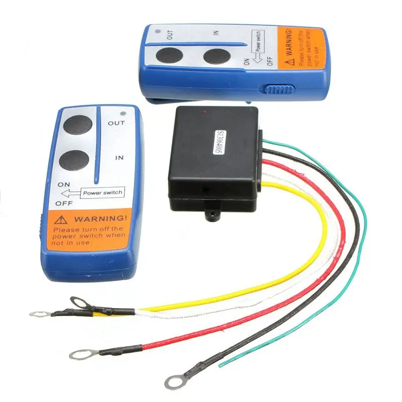 AASS-2 Set 12V Car Wireless Winch Electric Remote Control Switch With Manual Transmitter For Jeep Truck