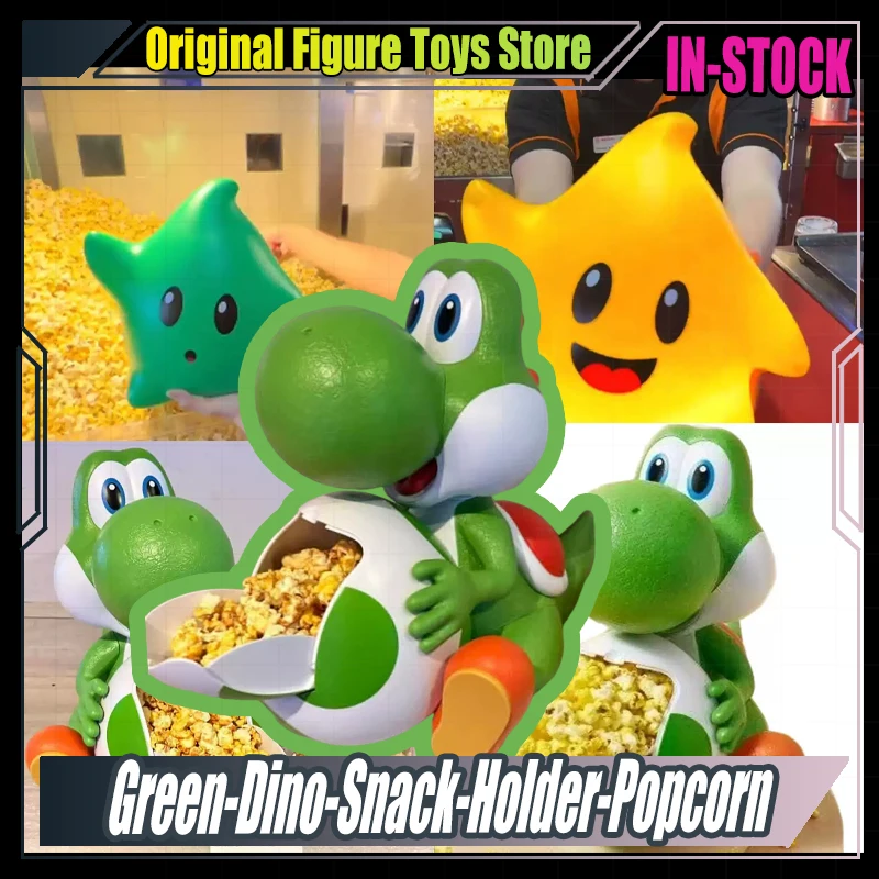 

Cartoon Green Dinosaur Popcorn Bucket Reusable Food PVC Snack Storage Container Figure Collectible Holder Home Decoration Gifts