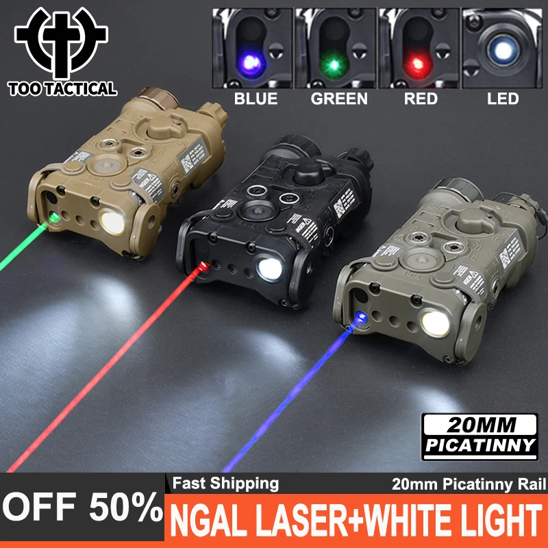 

Tactical WADSN NGAL Red Blue Green Indicator Strobe White LED Spotlight Airsoft Ngal Laser NO IR Sight Point Hunting Flashlight