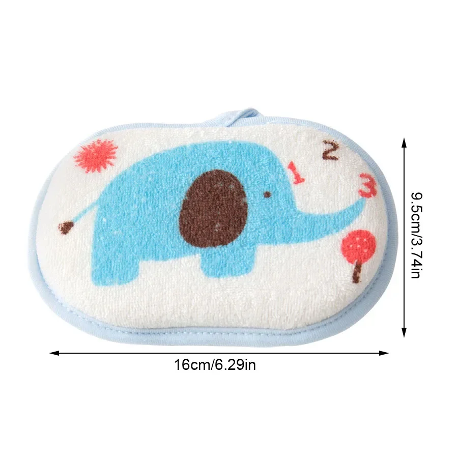 Baby Bath Sponge Kids Shower Rub Strong Water Absorption Soft Cleaning Brush Cute Cartoon Elephant Towel Material Cotton