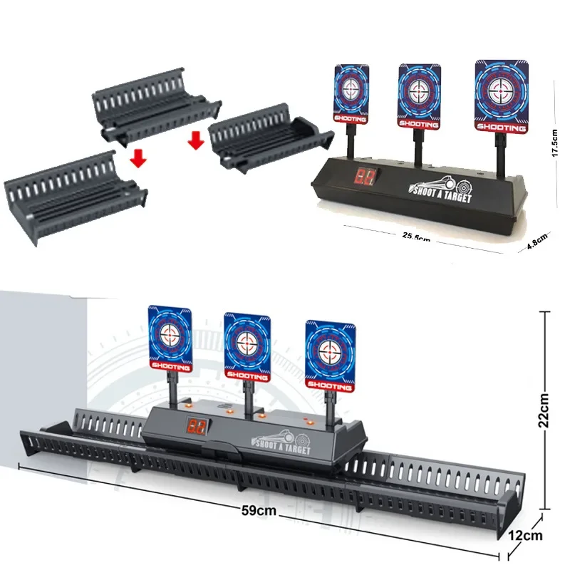 Targets for Nerf Guns Auto Reset Electric Shooting Target Accessories Kids Sound Light Shooting Game Toys High Precision Scoring