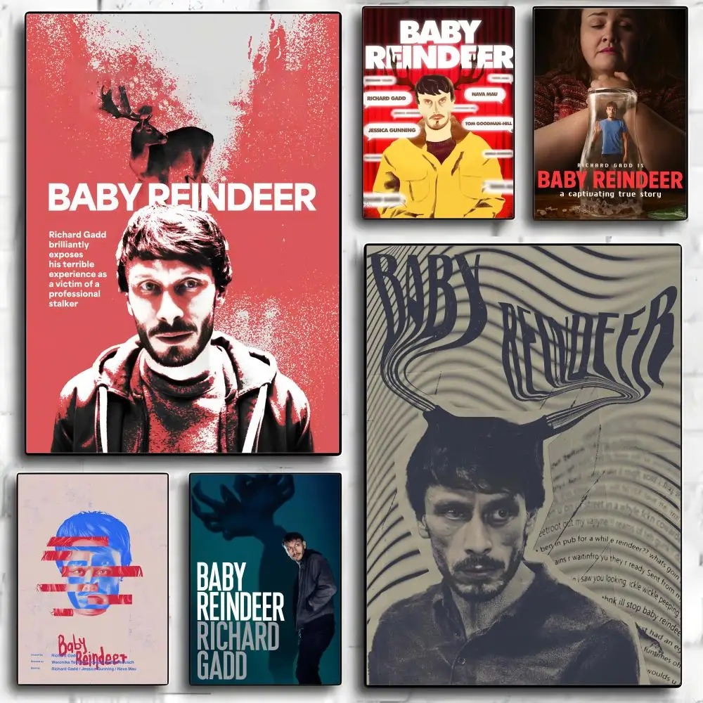 

TV B-Baby Reindeer Poster HD Art Mural Waterproof Wall Decor Durable DIY Home Decoration for Living Room Bedroom