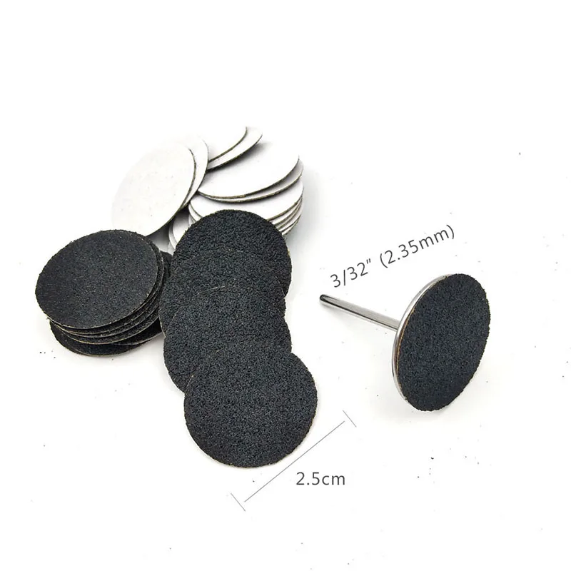 HYTOOS 25mm Replaceable Sanding Disc 150pcs/Set SandPaper With Metal Disk Electric Nail Drill Bits Salon Foot Calluse Tool