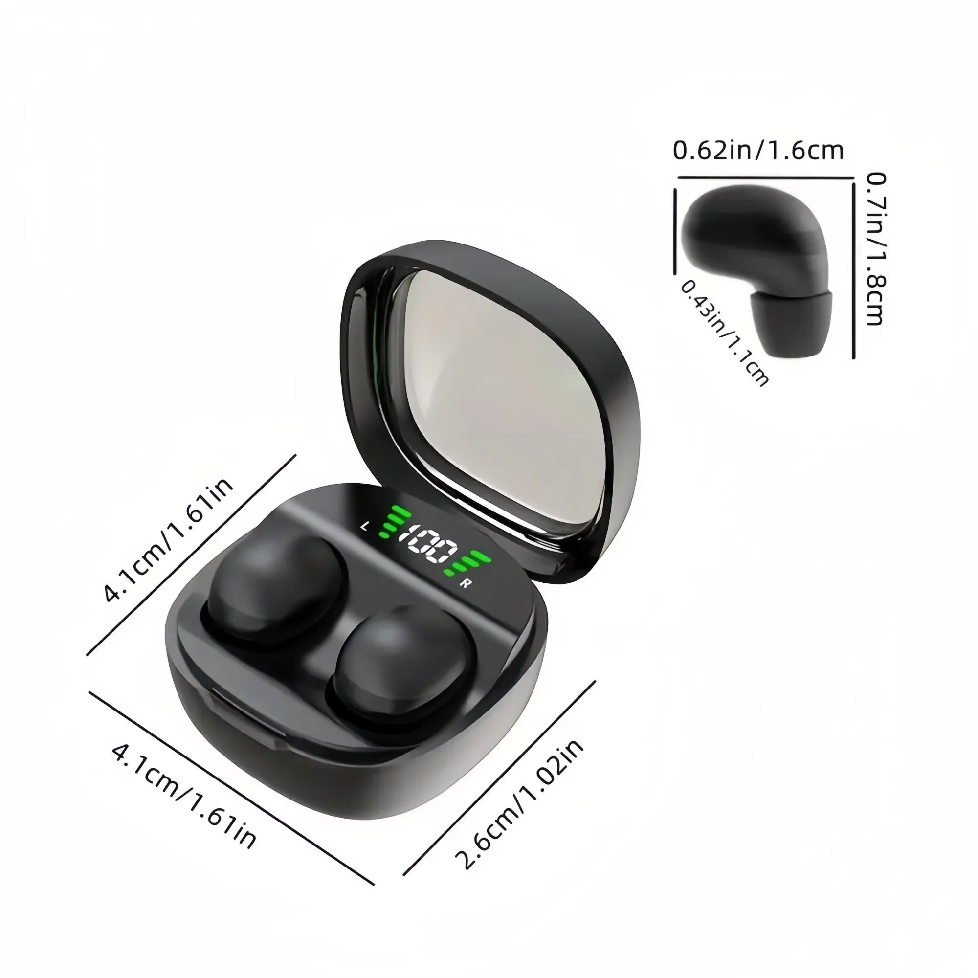 MINI13 - The Smallest Invisible mini Headphones, Compatible with Wireless Bluetooth, with Miniature and Compact Hidden Ear Tips