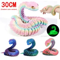 30cm 3D Printed Snake Movable Joint Fidget Toy Funny Simulation Snake Office Desktop Ornament 3D Printing Toys Christmas Gift