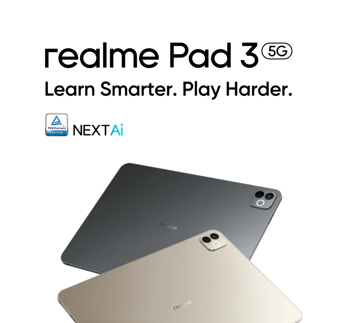 [New Launch] realme Pad 3 5G Global Version 256GB Dimensity 7300-Max 120Hz 2.8K Display 12200mAh Titan Battery 45W Charge