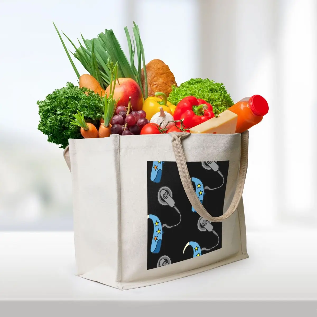 Cochlear Implant - Blue Tote Bag reusable shopping bag shopper bag woman canvas bags tote custom