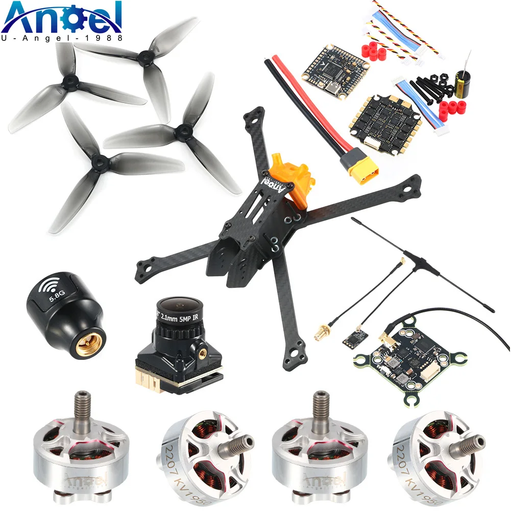 Angel50 5inch FPV Racing Drone Kit RC Quadcopter 2207 1950kv Brushless Motor W/ 2.4G/915Mhz Receiver 1800TVL F405 60A Stack