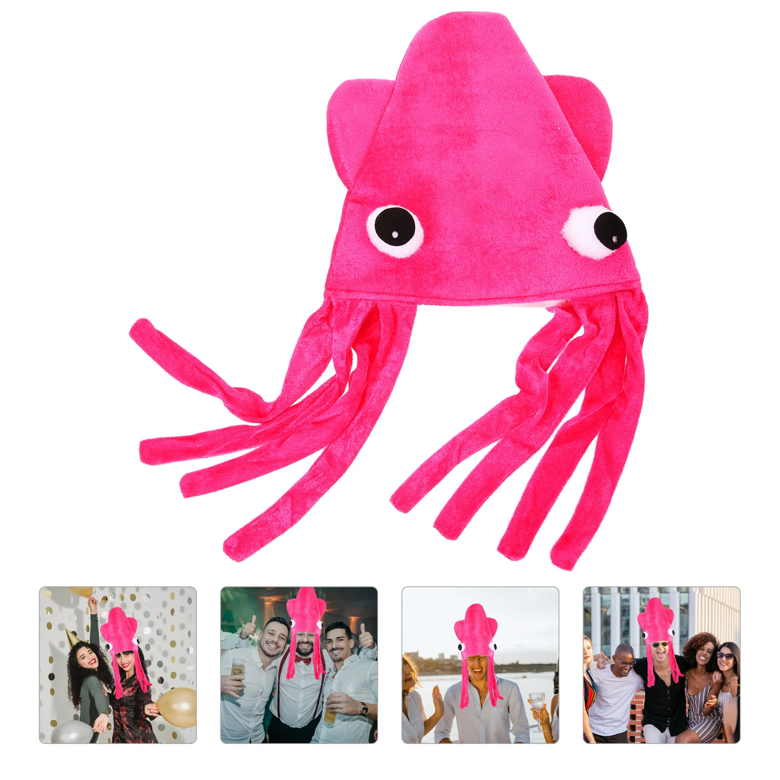 

Cartoon Squid Hat Cosplay Creative for Performance Costume Accessory Headgear Prop Hats