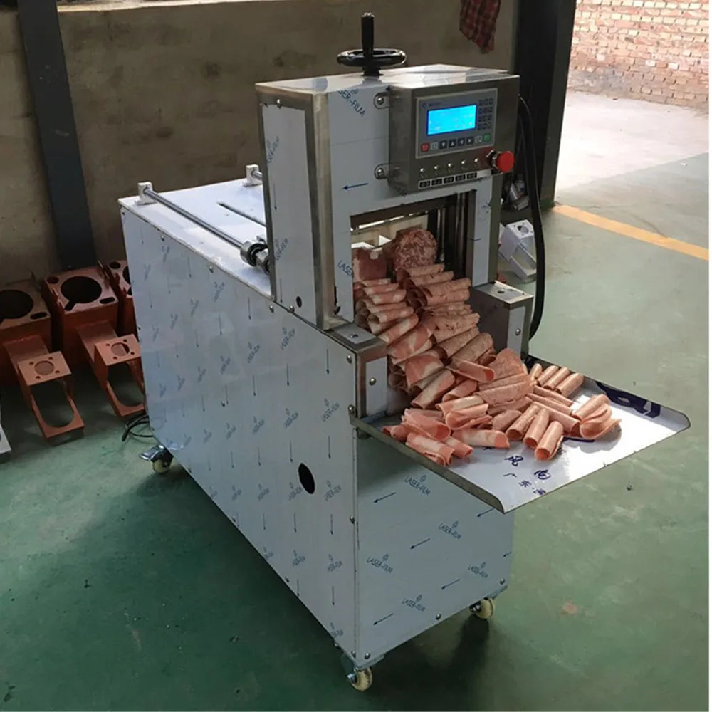 Máquina de corte de carne congelada automática cortador de carne salsicha bacon carne de carneiro máquina de corte