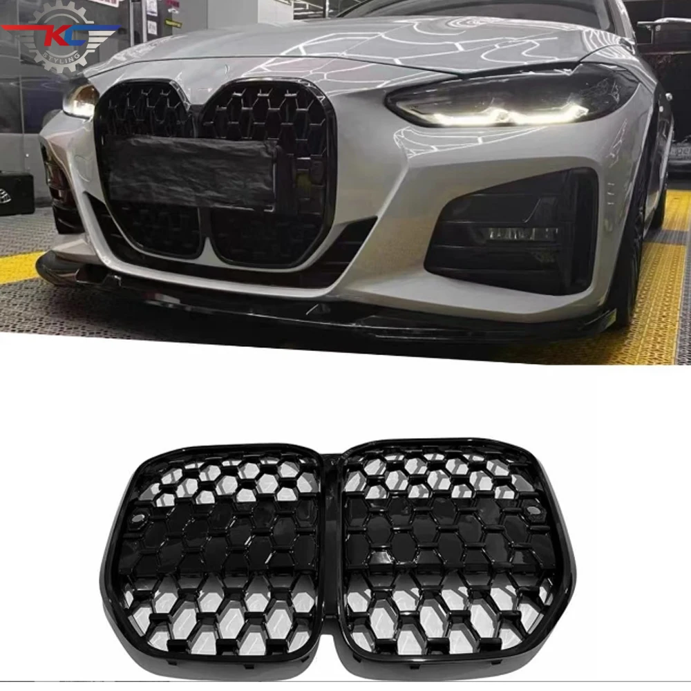 

Glossy Black Star Front Grille For BMW 4 Series 2-Door G22 2021-IN Racing Grills With ACC / Without ACC