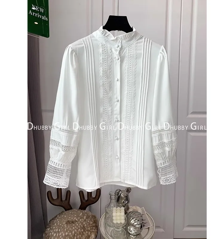 Korean Fashion Retro White Commuter Basic Women\'s Shirts Sweet Loose Summer Tops Korean Fashion Vintage Blouse Femme