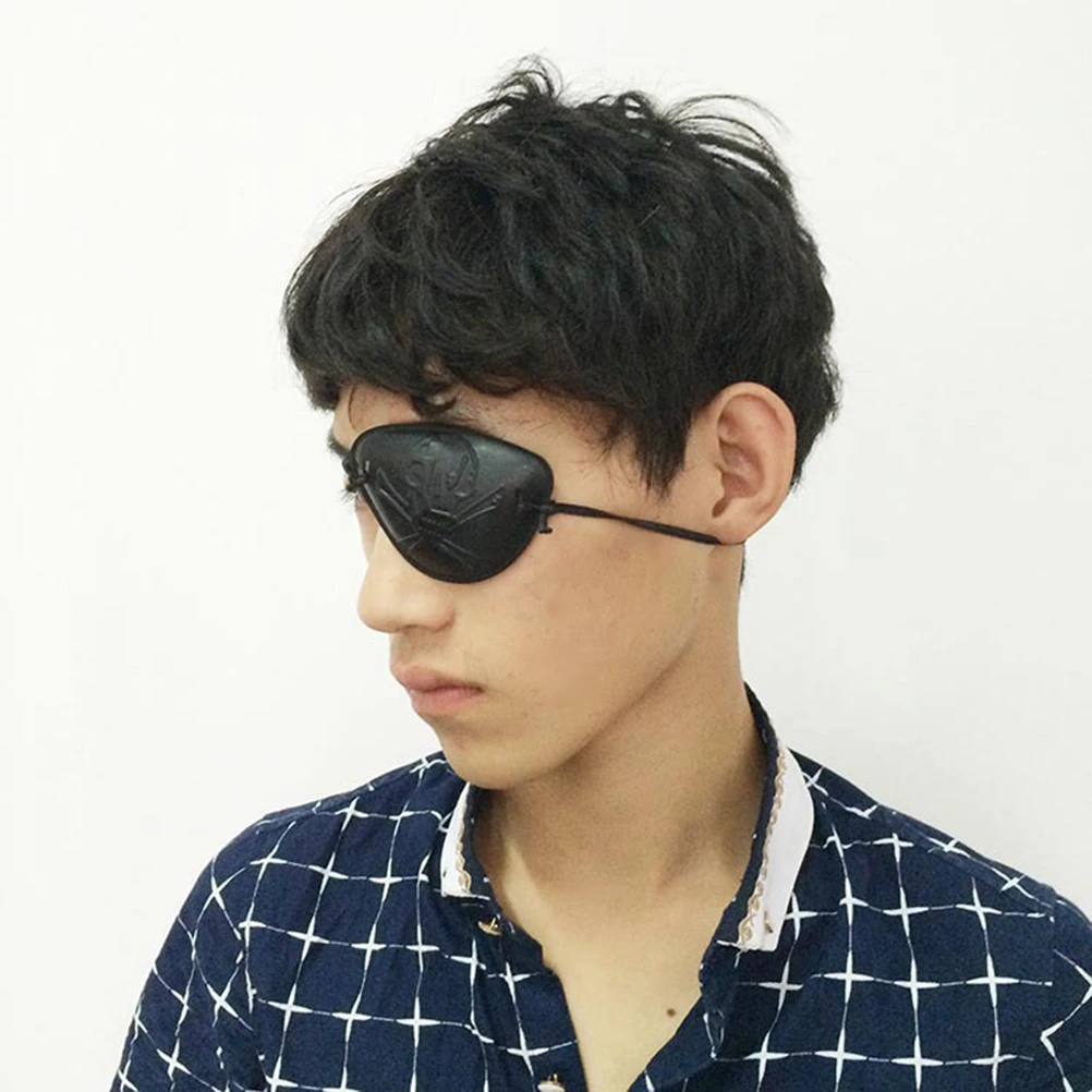

6pcs Pirate Eye Patch Halloween Festival Party Cosplay Accessory Bone Pattern Soft Material Face Mask For Kids Adults