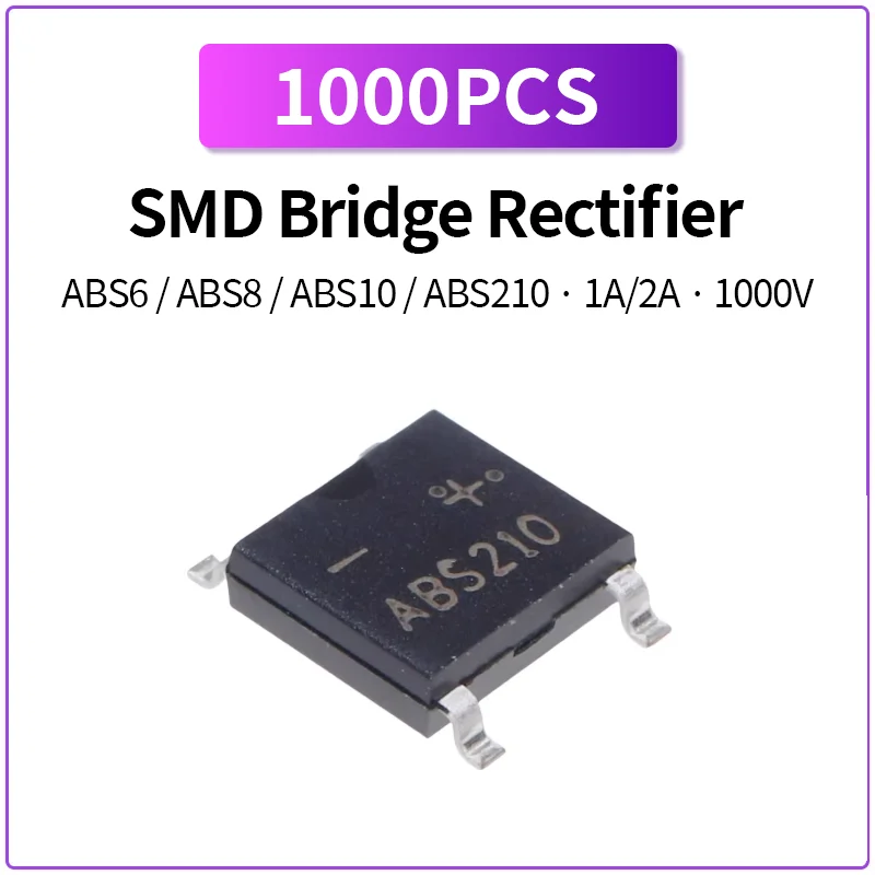 ABS6 ABS8 ABS10 ABS210 SMD Bridge Rectifier 1A 2A 1000V SOP-4 Full Wave Rectifier