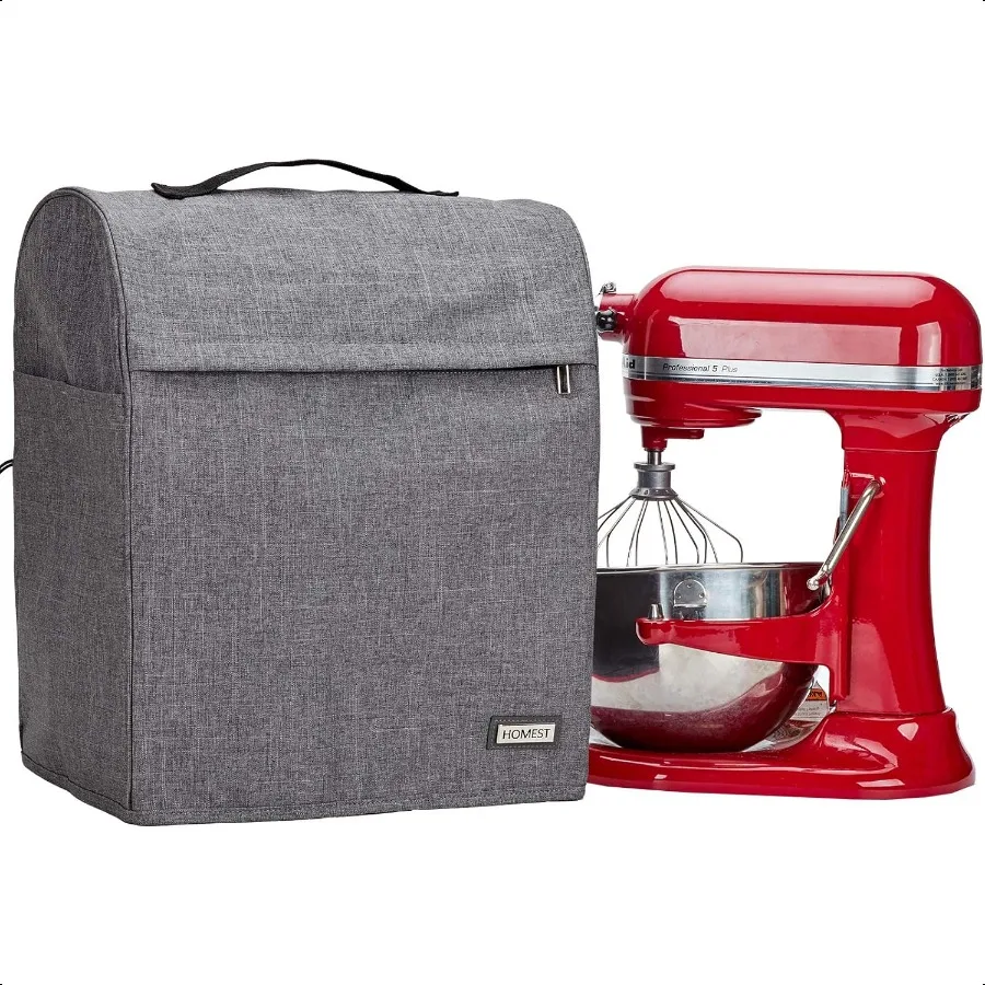 

Пылезащитный чехол для миксера, совместимый с KitchenAid 6, 7, 8 литров, карман на молнии с подъемом чаши для различных аксессуаров для кухонной техники Gr