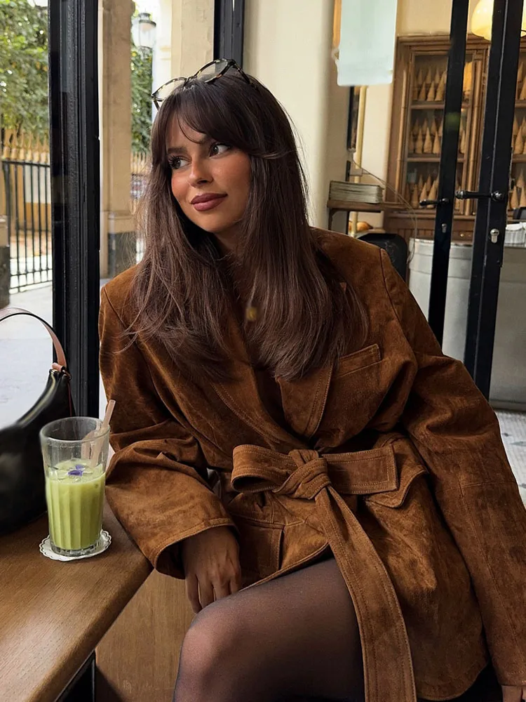 Damska kurtka jesienna HH, jednolita, z kołnierzykiem, długie rękawy, ozdobne sznurowanie, kieszenie, zapinana na guziki, damska kurtka codzienna.