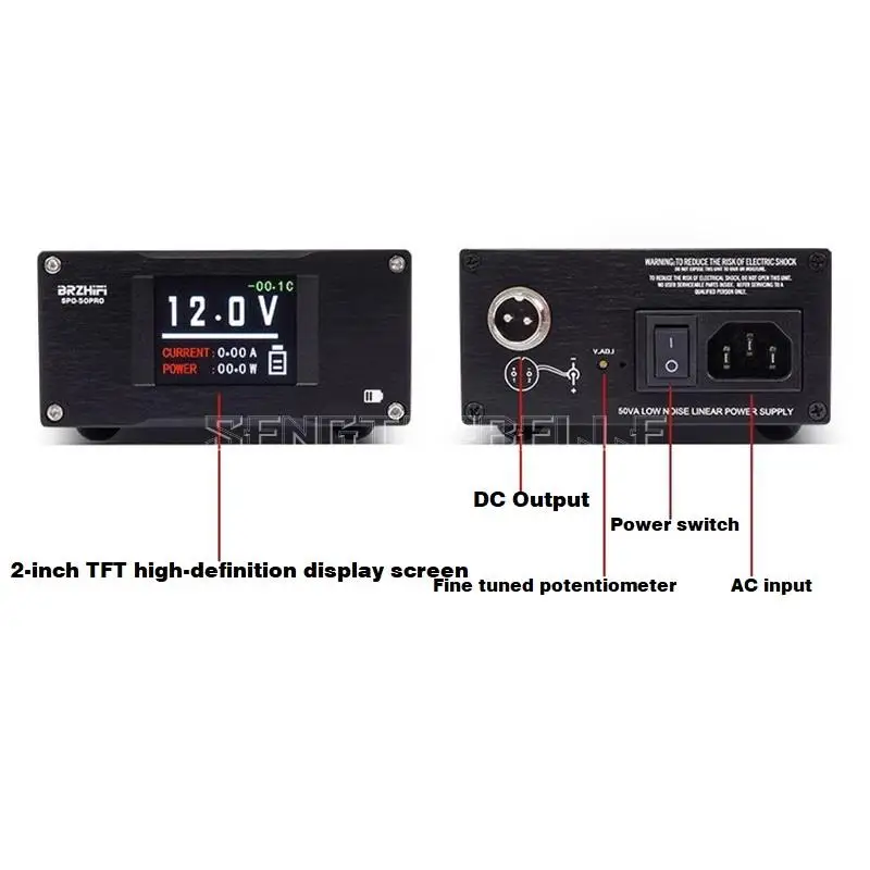 SPD-50PRO 50 Вт O-тип трансформатор HiFi малошумящий линейный источник питания постоянного тока 12 В 4 А для аудио USB-декодера
