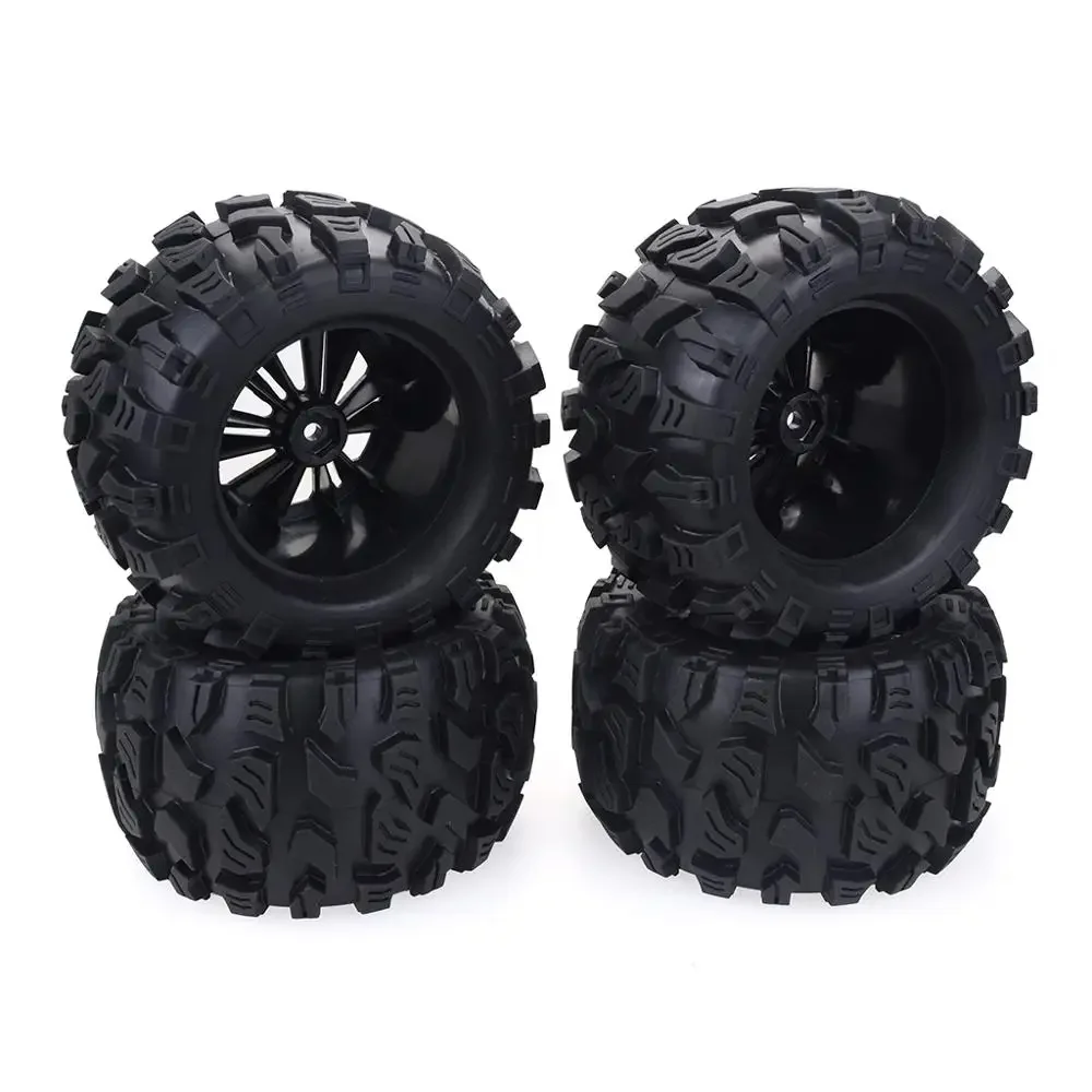 4PCS 125mm 1/10 for Monster Truck Tire & Wheel Hex 12mm For Trxs Tamiya Kyosho HPI HSP Savage XS TM Flux LRP