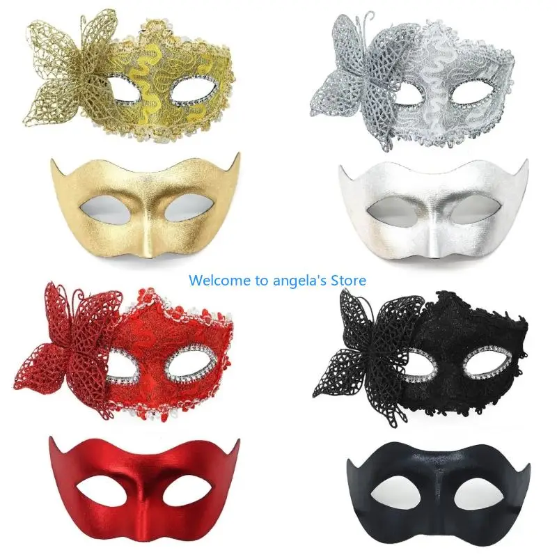 X4YC Half Gezicht Maskerade Masker Maskerade Kostuum Accessoire voor Mannen Vrouwen Halloween