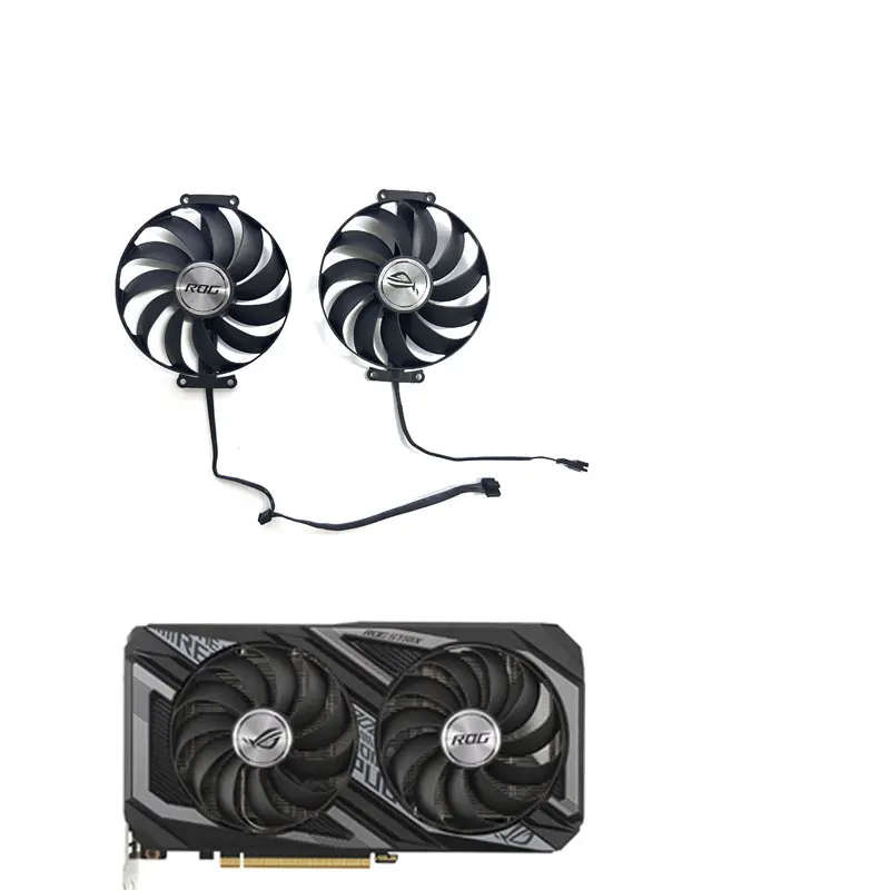 

2 fans 95MM 5PIN CF1010U12S GPU fan suitable for ASUS ROG STRIX RX6600XT 08G GAMING graphics card cooling fan