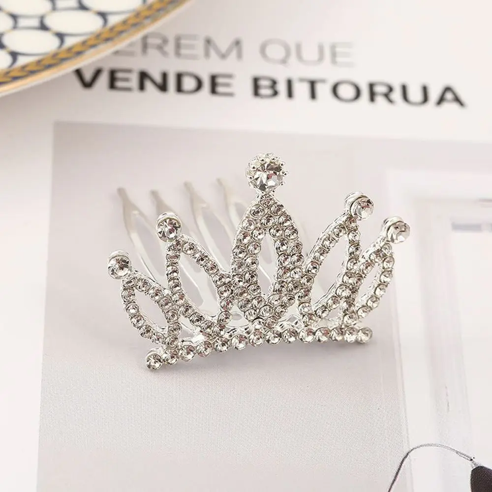 Urocza urocza korona ze stopu Rhinestone Tiara nakrycie głowy dla dziewczynki spinka do włosów dla dzieci grzebień do włosów dla dzieci akcesoria do włosów spinka do włosów dla dzieci