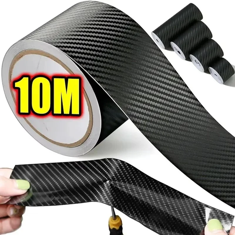 Nano Carbon Fiber Car Sticker Paste Protector Strip DIY Automotive Protective Film Auto Door Sill Side Anti Scratch Tape