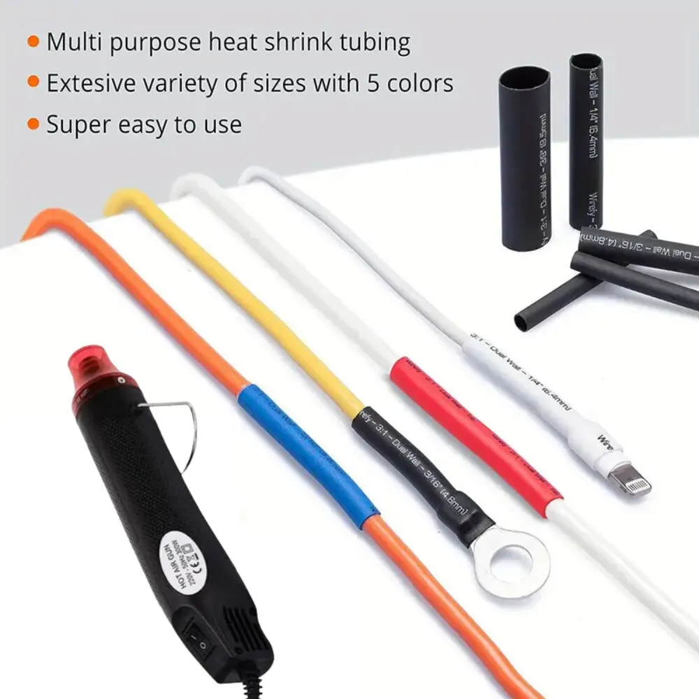 For Embossing Shrink Wrappin 300W Heat Gun Set And 328pcs Heat Shrink Tubing Tube Wrap Wire Cable Insulated Sleeving Tubing Set