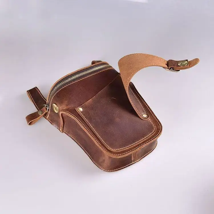 Vintage Pferdeleder-Handytasche, Kopfteil aus Rindsleder, Schlüsseltasche, personalisiertes Anhänger-Accessoire – Detail 12