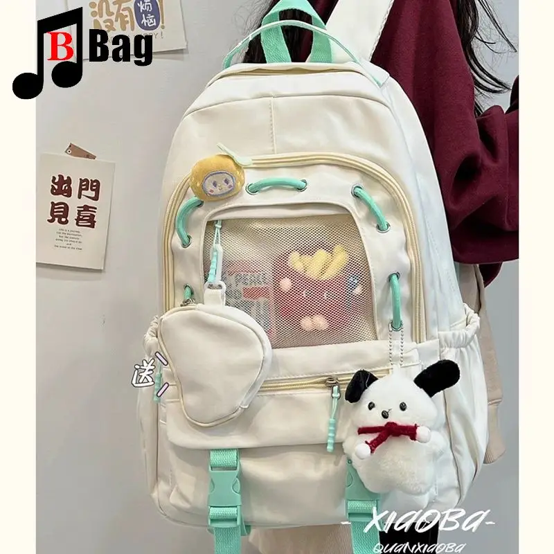 Mochila escolar para estudiantes de secundaria, bolso de gran capacidad, estilo gótico, Harajuku, ins, japonés