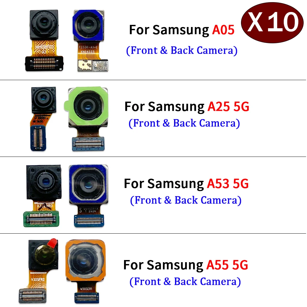 

10 шт., гибкий кабель передней камеры с модулем задней камеры, гибкий кабель для Samsung A05 A05s A15 A25 A55 A26 4G 5G