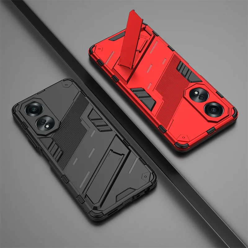 For OPPO A58 4G Case Armor Shockproof Car Magnetic Kickstand Phone Case For OPPO A58 A 58 4G Silicone Bumper Protect Back Cover