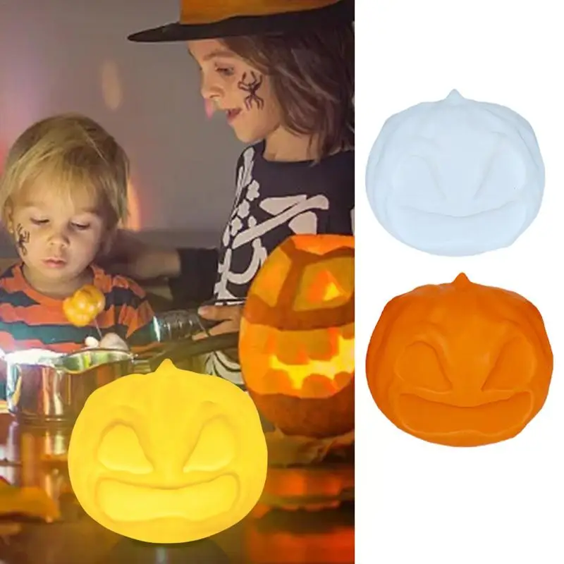 Halloween Pumpkin Jack OLantern Light Light Up Pumpkin Small Orange Flickering Tea Lights LED Pumpkin Lantern For Indoor And