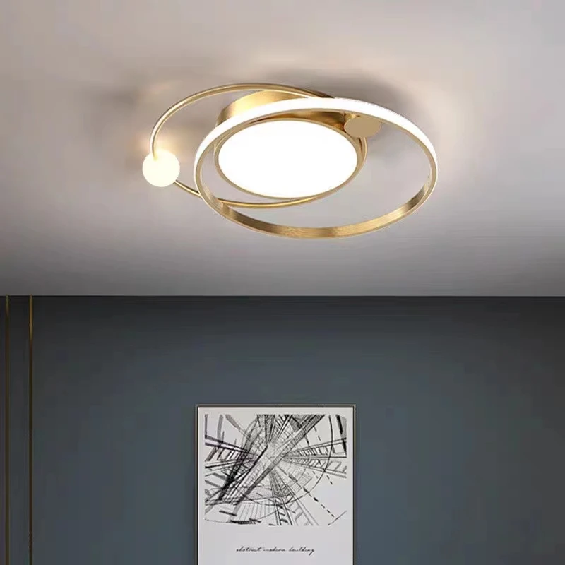 Lampu gantung Led Modern, untuk kamar tidur ruang tamu dapur lampu langit-langit belajar rumah tangga atmosfer Nordik kreatif