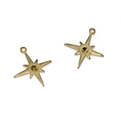 20Pcs/Lot Raw Brass Star Charm Pendant Diy For Jewelry Earrings Bracelet Necklace Making Accessories Wholesale