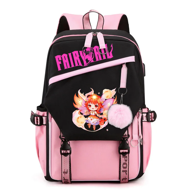 Bolsa de ocio Fairy Tail para niños, mochila de viaje al aire libre, bolsa con estampado de Anime, bolsa escolar para estudiantes adolescentes, bolsa USB