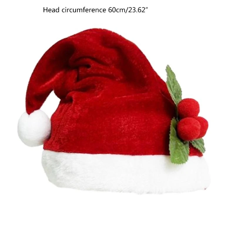 R1WE الأحمر Velet عيد الميلاد سانتا قبعة الكبار القطن قبعة عيد الميلاد الدافئة هدايا السنة الجديدة