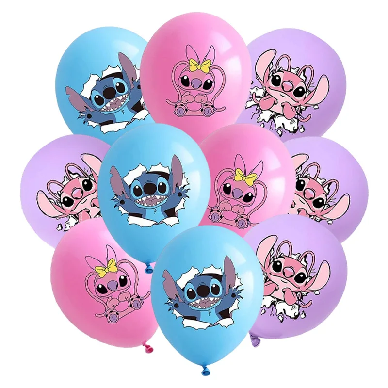 Ballons à thème de dessin animé Disney Lilo & Stitch, 18 pièces aléatoires, décorations de fête d'anniversaire