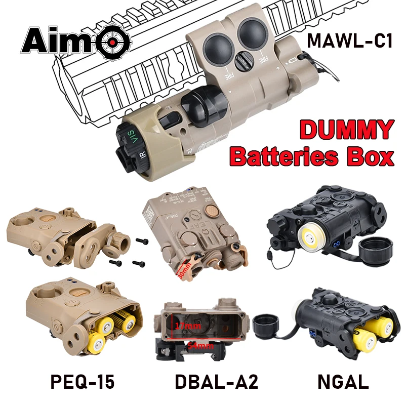 WADSN MAWL C1+ PEQ-15 DBAL-A2 NGAL-L3 Dummy airsoft Battery Case Hunting weapon Laser Indicator Non-functional ar15 accessories