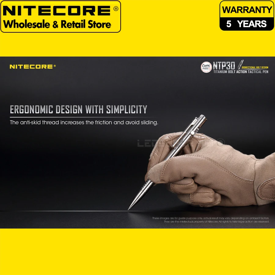 أداة متعددة الأغراض NITECORE NTP30 قلم تكتيكي/كسر زجاج من التيتانيوم