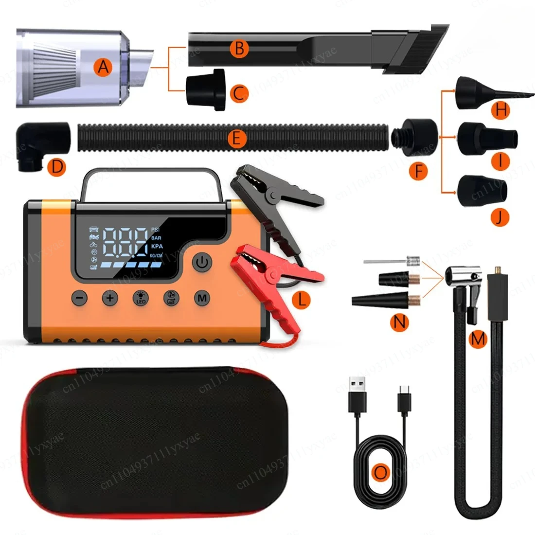 Multifunctional Vehicle Emergency Start Power Supply, Inflatable All-in-one Machine, Powerful Vacuum Suction