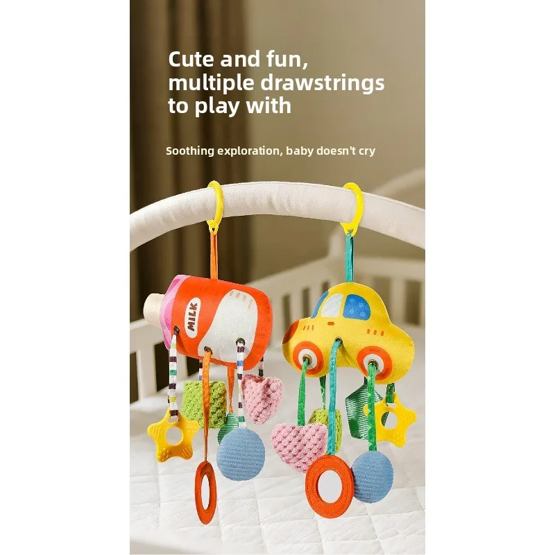 Juguete para bebé, cuna móvil y sonajero para cochecito con mordedor con cuerda para recién nacidos y bebés de 0 a 6 años o más