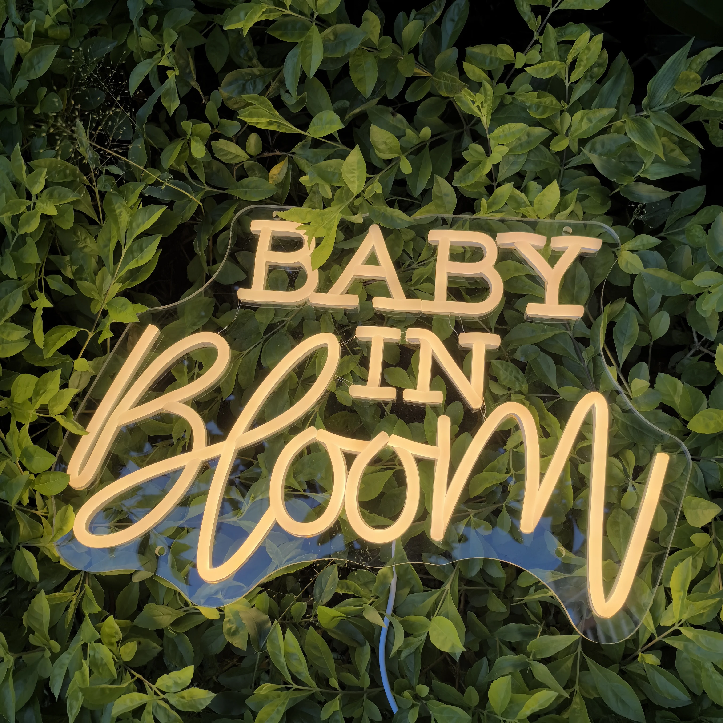 Baby In Bloei Neon Teken Voor Baby Shower Decoraties, Oh Baby Verjaardagsfeestje Evenementenplan Achtergrondbord, Neon Lichtteken Voor Baby