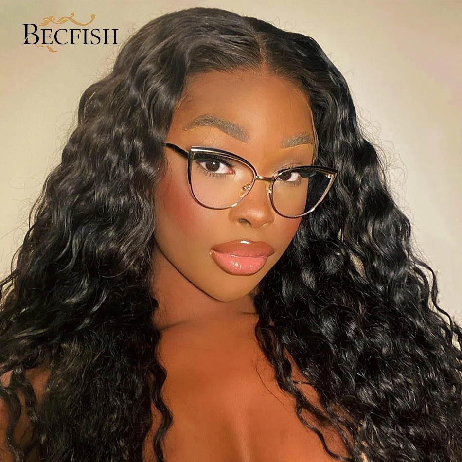 

Deep Wave Frontal Wig Transparent 13x4 13x6 HD Lace Frontal Human Hair Wigs 40 Inch Curly Human Hair Lace Frontal Wigs For Women