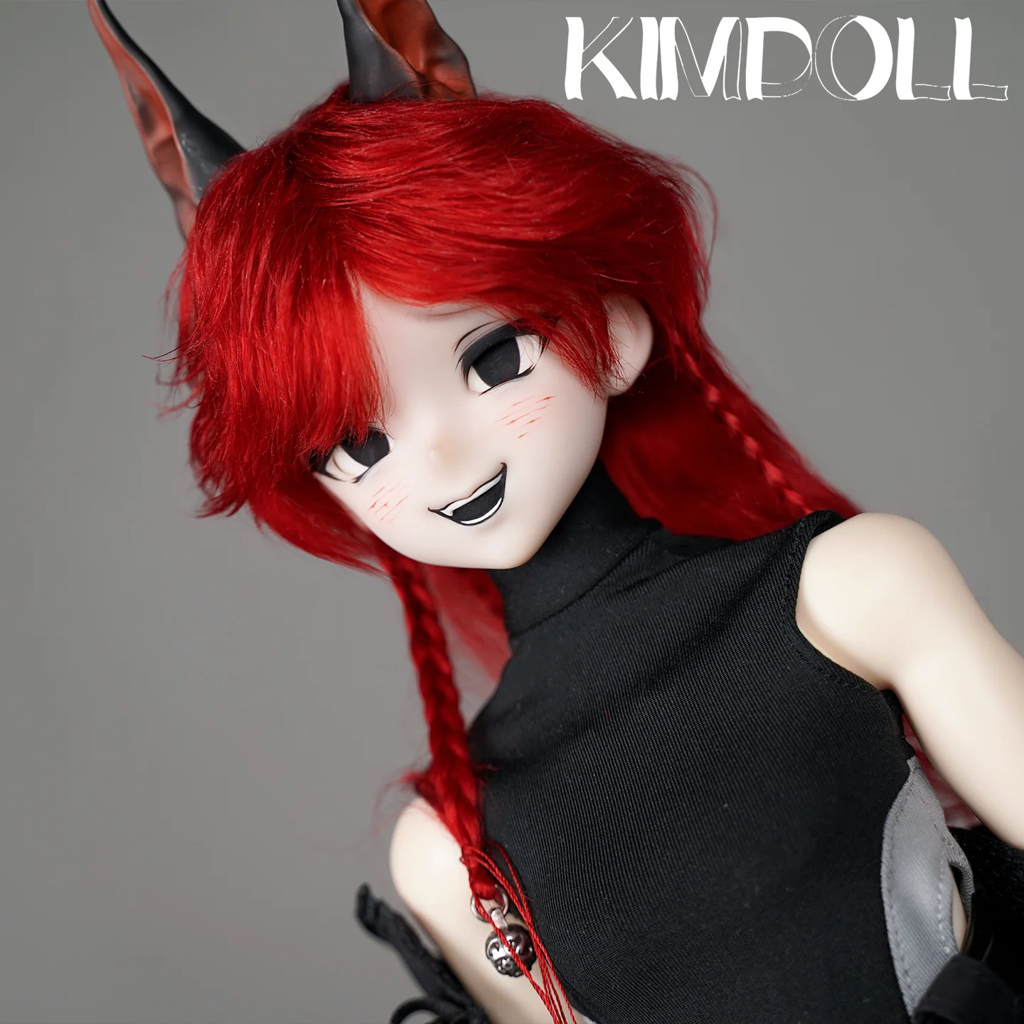 KIMDOLL 1/4 Mangou TPU Doll Head Anime Style BJD Blank Head 1 /4 BJD Doll Single Head Cute Smiling Face For 1/4 BJD Doll Body
