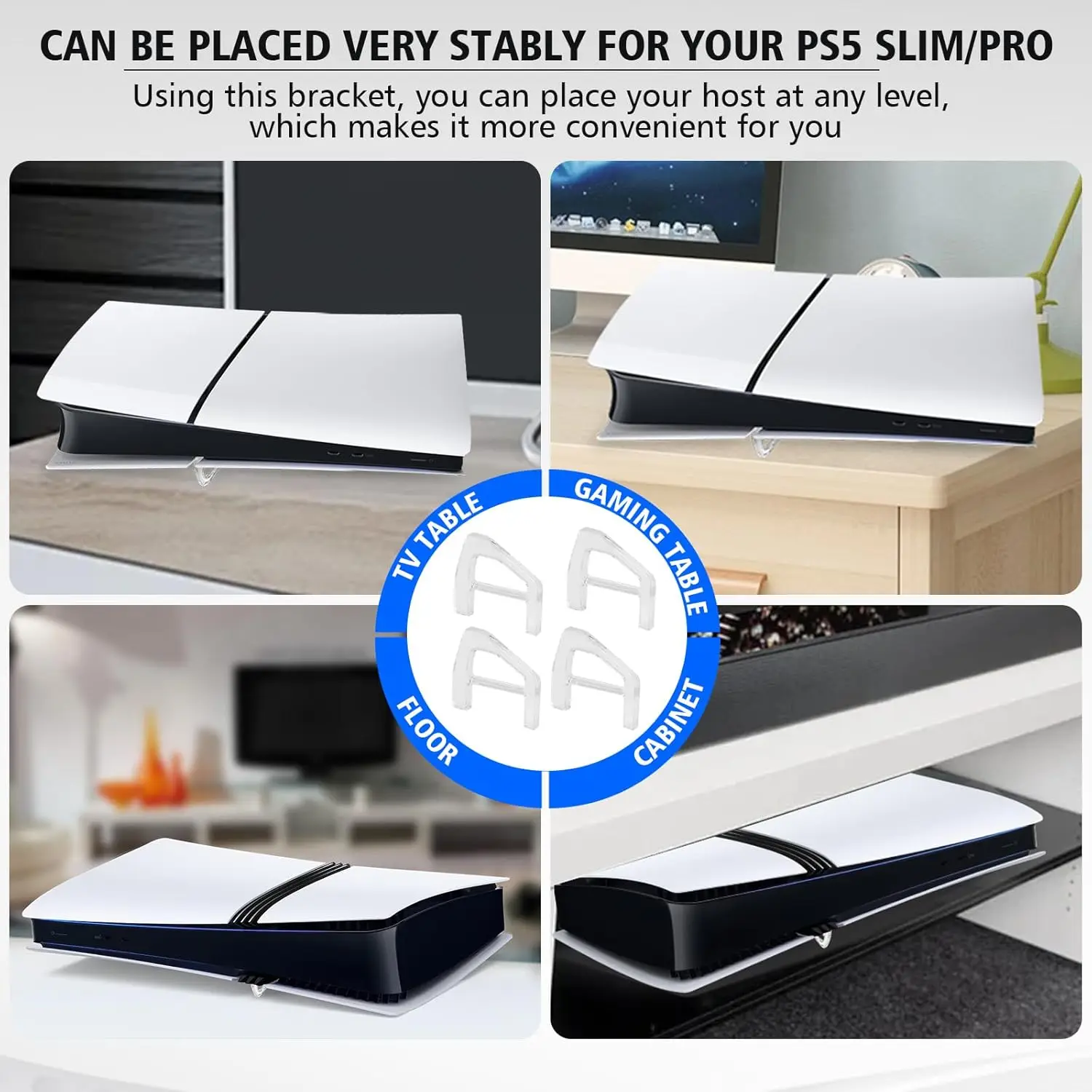 Horizontal Triangle Stand Anti-Slip Base Holder for PS5 Slim/Pro Digital Edition Stable Game Console Support Accessories