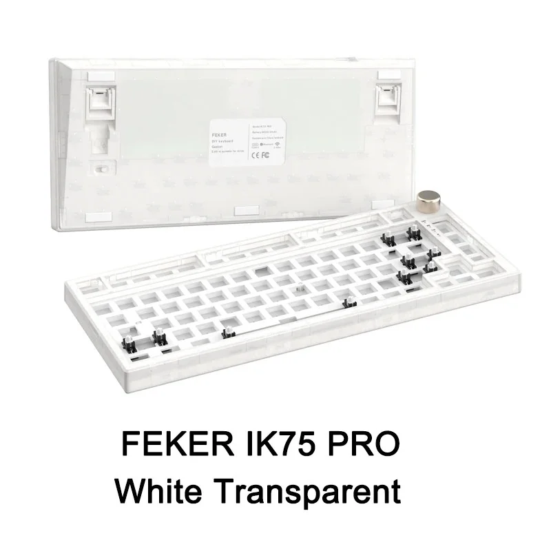 Imagem -03 - Kit de Teclado Mecânico Feker Teclado Personalizado sem Fio Tri Mode Rgb Qmk Via Silicone Pad Ik75 Pro 75 Dial Knob Ik75 Pro