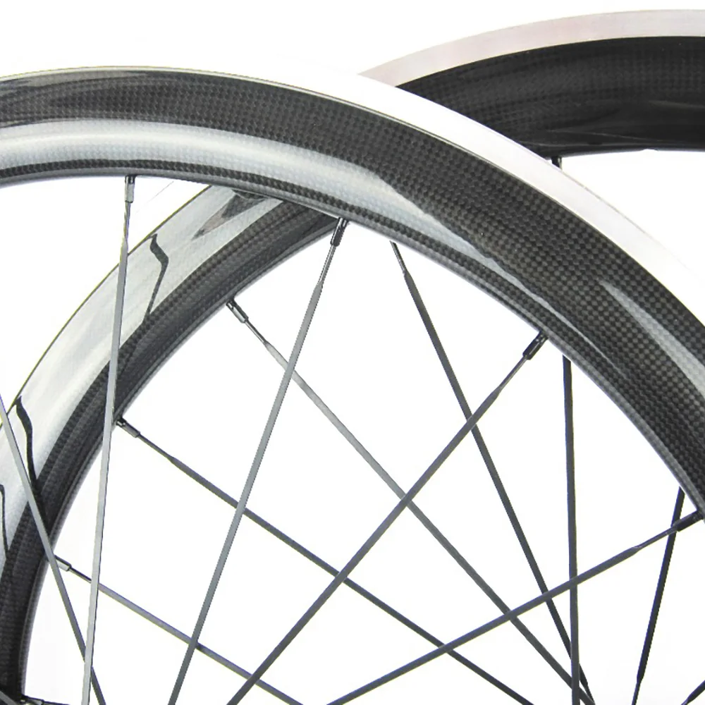 Width 23mm Carbon Road Bike Clincher Wheel 38/50/60mm Alloy V Brake Surface Customized Decal Ratchet 52T Hub Wheelset 700C