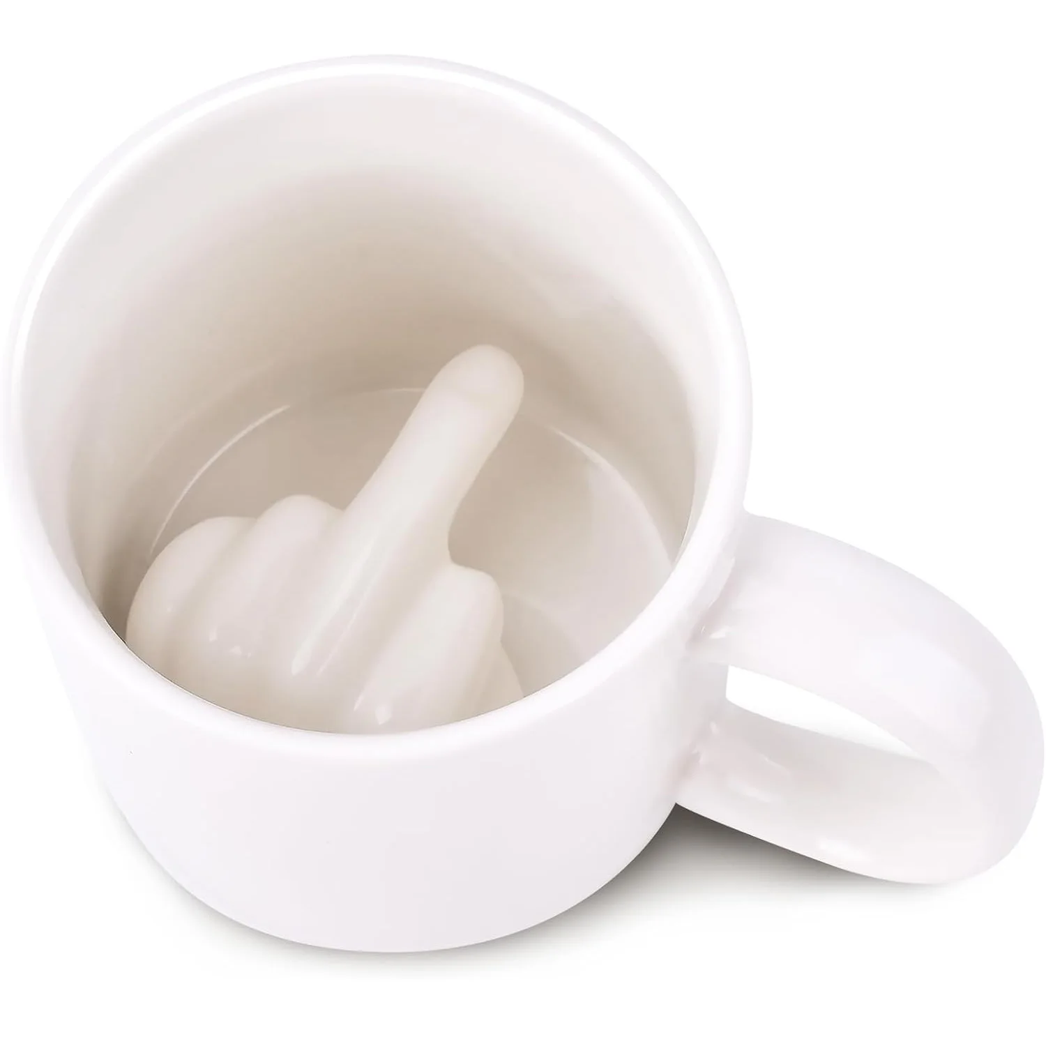 Tasse en céramique centrale tasse à doigt tasse à café 3D drôle femmes hommes tasse à thé d'eau avec poignée pour fête poisson d'avril cadeau de noël