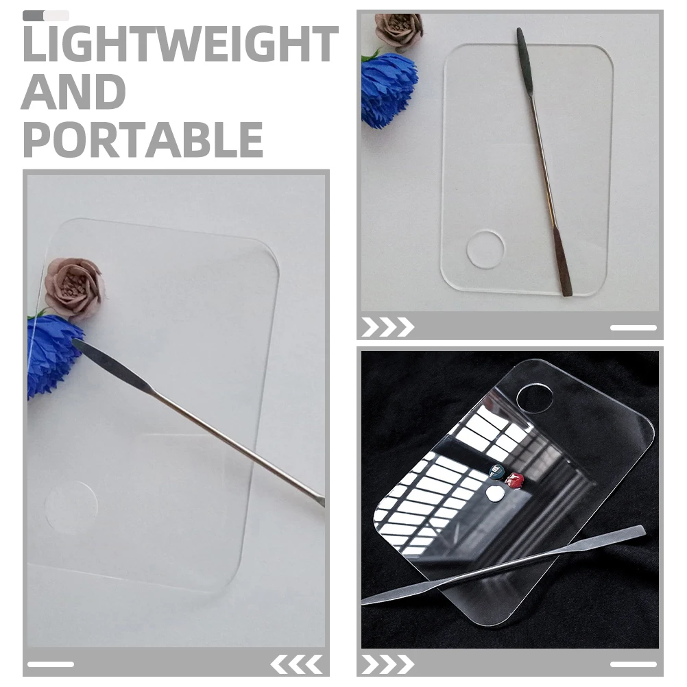 

2Sets Makeup Palettes Kit Transparent Acrylic Mixing Trays for Nail Art Painting Foundation Blending Tools